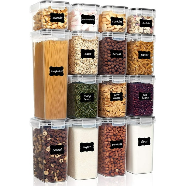 10pc White Airtight Food Storage Container Set Kitchen Pantry Dry Food Dispenser